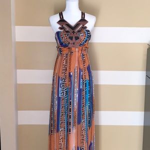 ❄️Maxi Lined Opened Back Adorned Dress, Size M